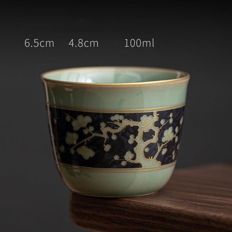 Buddha Stones Butterfly Flower Lotus Koi Fish Plum Blossom Ceramic Teacup Kung Fu Tea Cup 100ml - Plum Blossom 6.5cm*4.8cm*100ml - image 5
