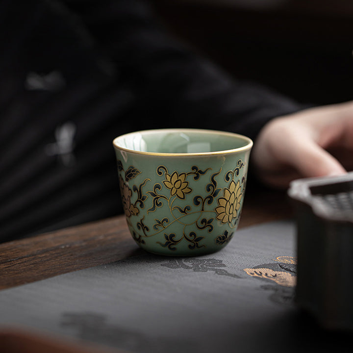 Buddha Stones Butterfly Flower Lotus Koi Fish Plum Blossom Ceramic Teacup Kung Fu Tea Cup 100ml - image 10