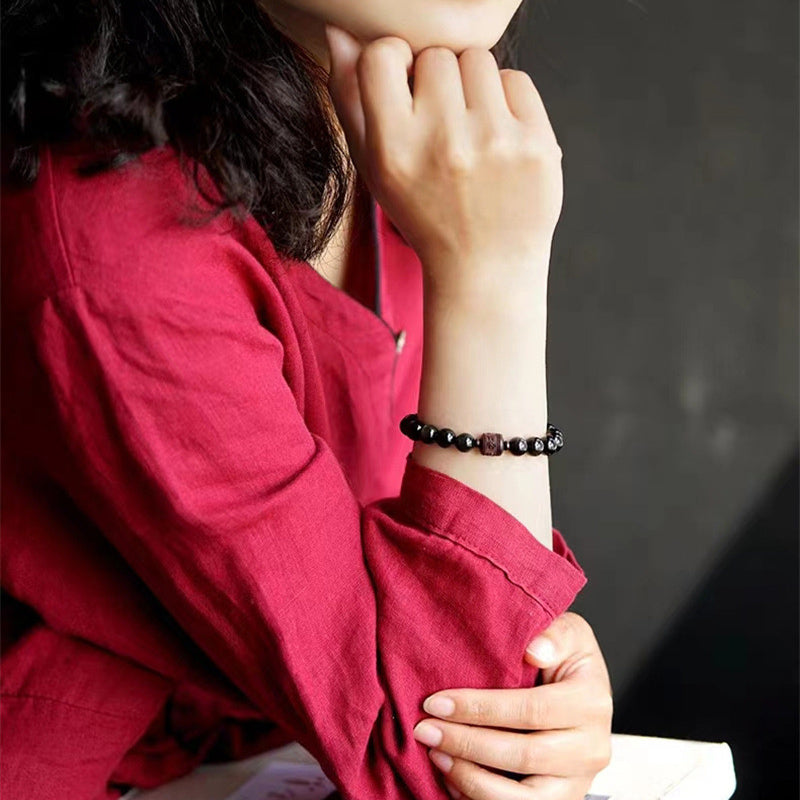 Buddha Stones Natural Gold Sheen Obsidian Rainbow Obsidian Om Mani Padme Hum Fu Character Healing Bracelet - image 40