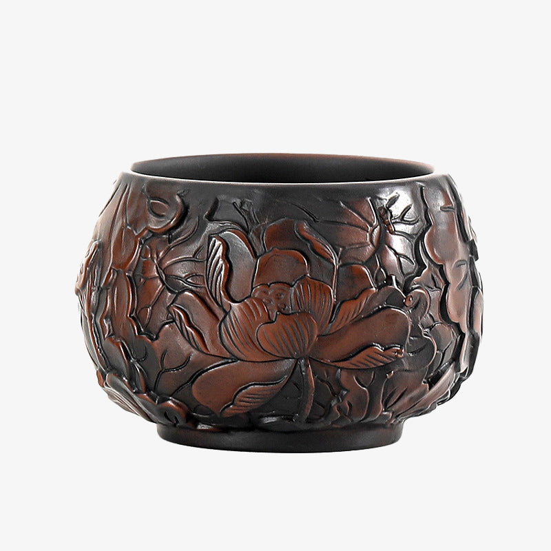 Buddha Stones Lotus Leaf Flower Landscape Dragon Bamboo Ceramic Teacup Kung Fu Tea Cup Bowl - image 6