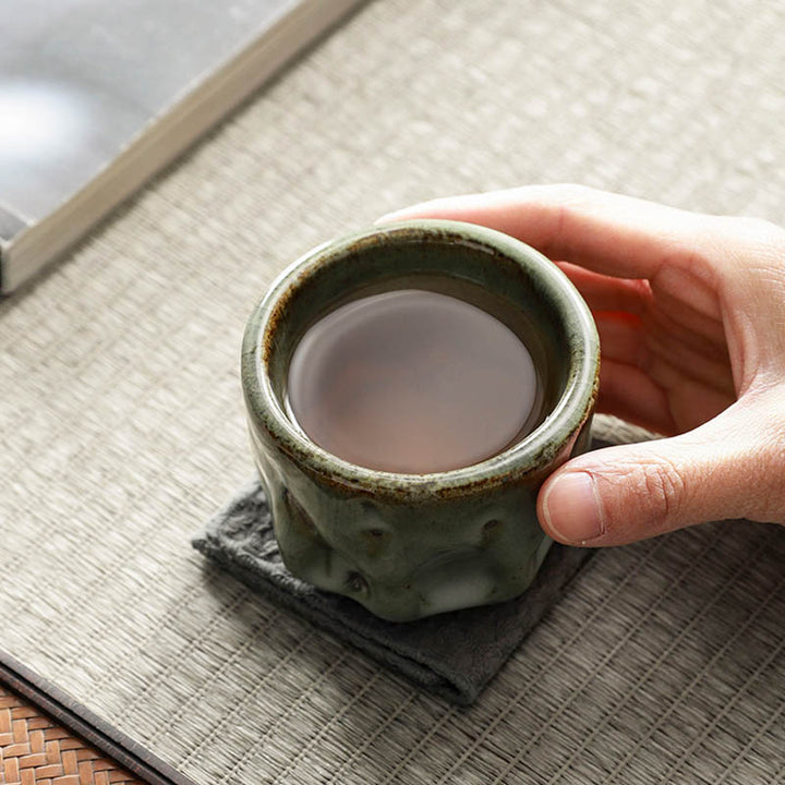 Buddha Stones Handcrafted Simple Cracked Ice Texture Chinese Jianzhan Ceramic Teacup Kung Fu Tea Cup - image 7