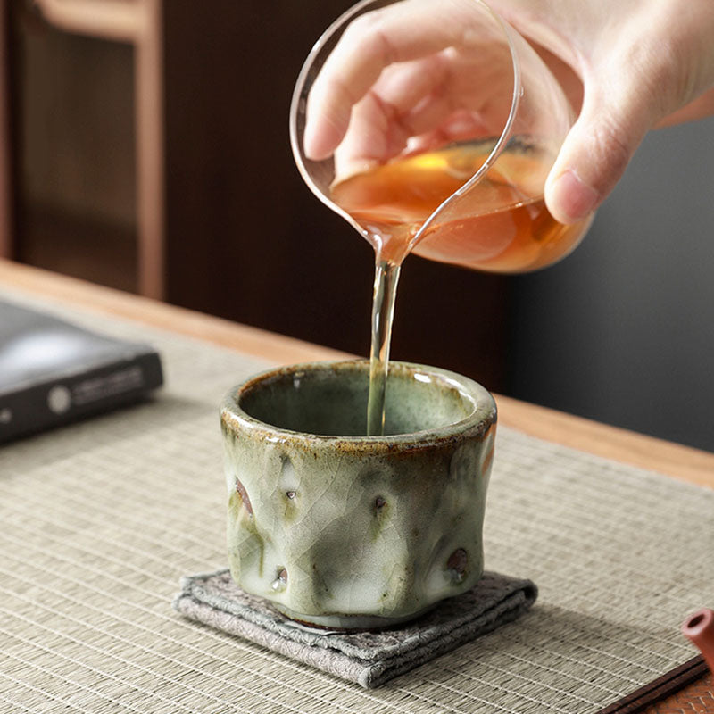 Buddha Stones Handcrafted Simple Cracked Ice Texture Chinese Jianzhan Ceramic Teacup Kung Fu Tea Cup - image 6