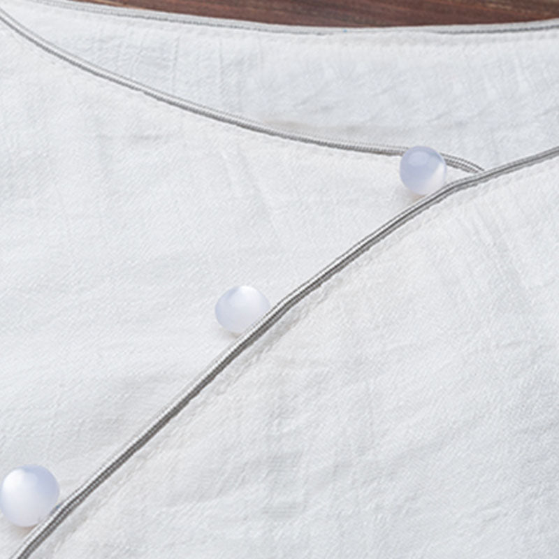 Buddha Stones 2Pcs Simple Design White Top Pants Meditation Yoga Zen Tai Chi Clothing Women's Set - image 10