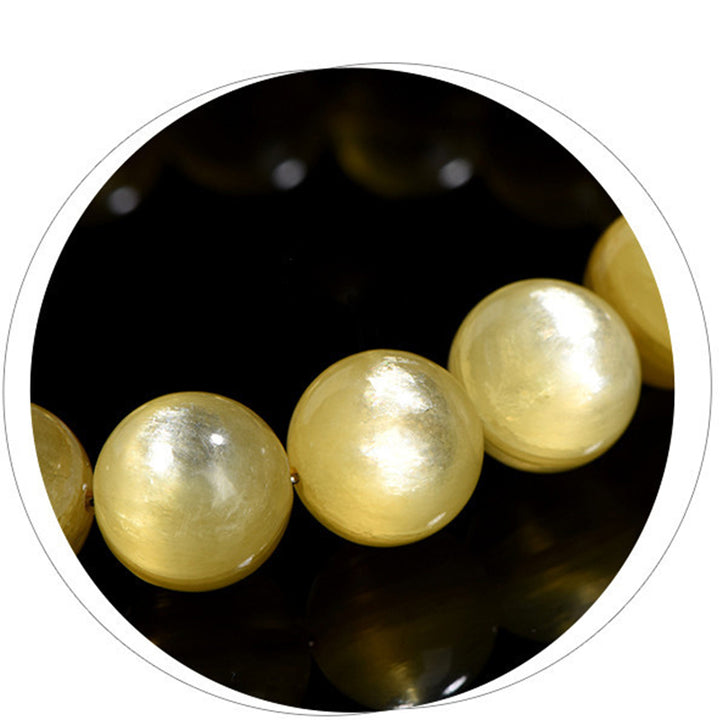 Buddha Stones Natural Golden Lepidolite Protection Prosperity Bracelet - image 6