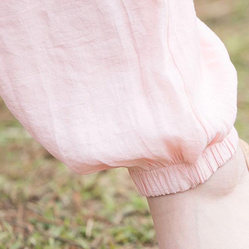 Buddha Stones 2Pcs Plain Design Top Pants Meditation Yoga Zen Tai Chi Cotton Linen Clothing Women's Set - image 11