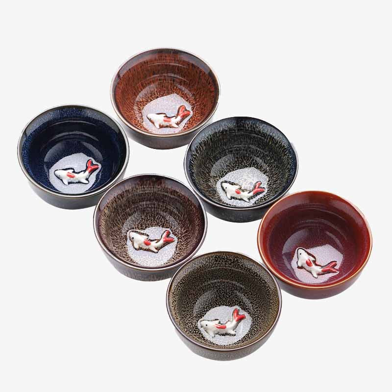 Buddha Stones Small Koi Fish Kiln Change Chinese Jianzhan Ceramic Teacup Kung Fu Tea Cup 60ml - image 18