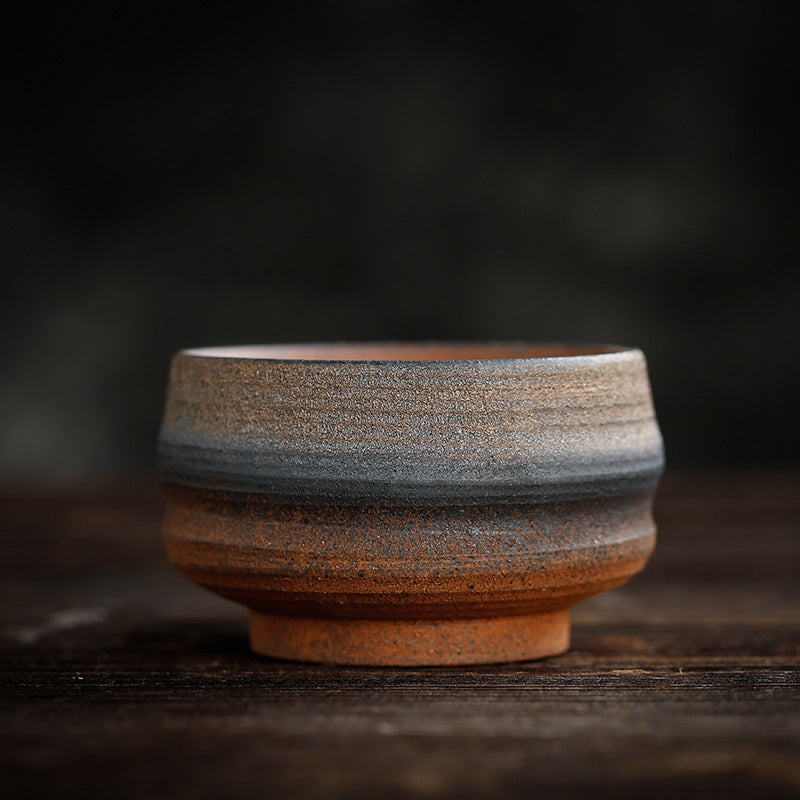Buddha Stones Simple Brown Striped Texture Ceramic Teacup Kung Fu Tea Cup Bowl - Zen Style 80ml - image 21