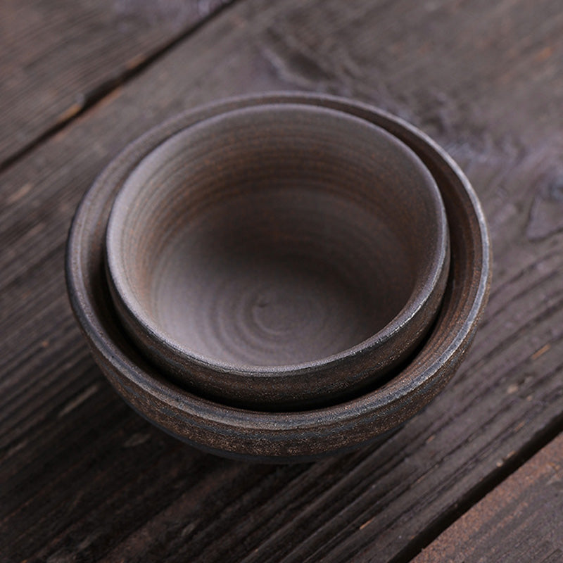 Buddha Stones Simple Brown Striped Texture Ceramic Teacup Kung Fu Tea Cup Bowl - image 16