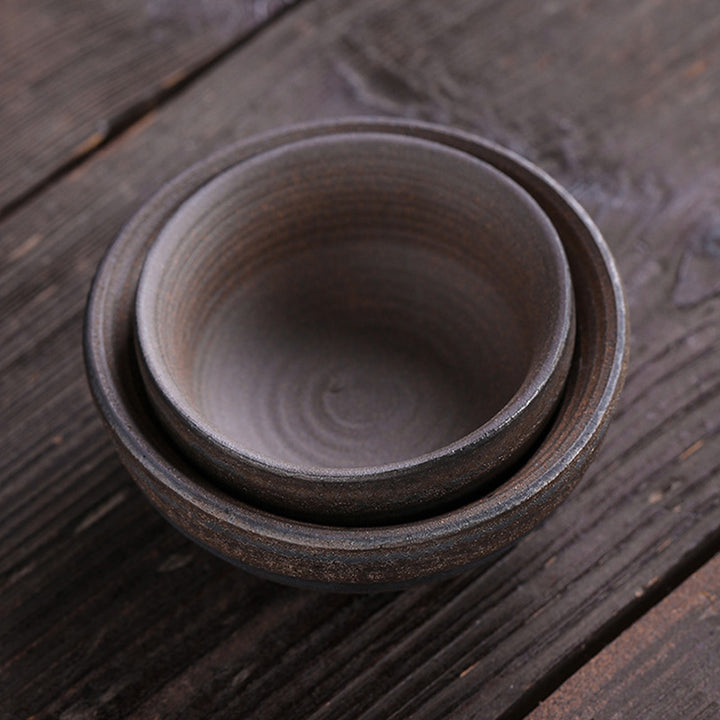 Buddha Stones Simple Brown Striped Texture Ceramic Teacup Kung Fu Tea Cup Bowl - image 16