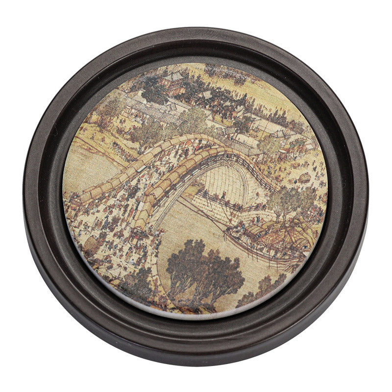 Buddha Stones Plum Blossom Peach Heart Sutra Loquat Magnolia Persimmon Ceramic Cup Mat Pad Coaster Kung Fu Tea Mat - image 17