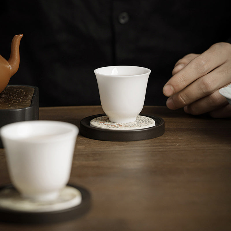 Buddha Stones Plum Blossom Peach Heart Sutra Loquat Magnolia Persimmon Ceramic Cup Mat Pad Coaster Kung Fu Tea Mat - image 6