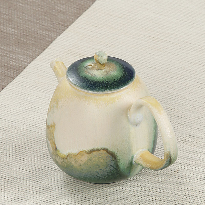 Buddha Stones Green Beige Chinese Gongfu Tea Ceramic Kung Fu Teapot 230ml - image 2