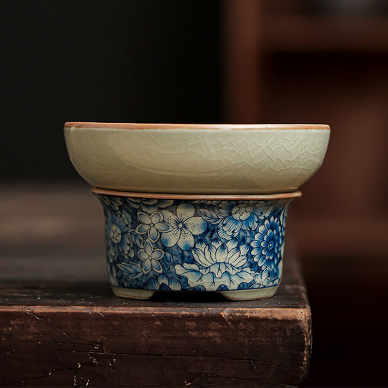 Buddha Stones Blue and White Porcelain Chinese Gongfu Tea Ceramic Kung Fu Teapot Cup Tea Filter Canister - Tea Filter Set 7.5cm*4.5cm - image 17