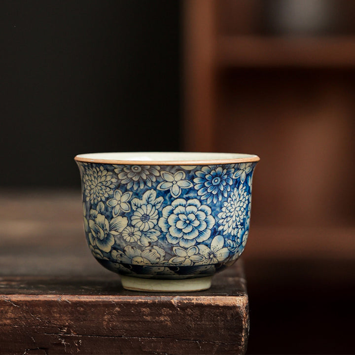 Buddha Stones Blue and White Porcelain Chinese Gongfu Tea Ceramic Kung Fu Teapot Cup Tea Filter Canister - Cup 5.8cm*4cm*65ml - image 18