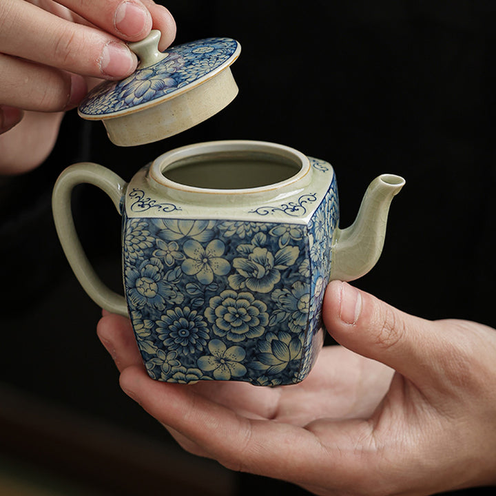 Buddha Stones Blue and White Porcelain Chinese Gongfu Tea Ceramic Kung Fu Teapot Cup Tea Filter Canister - image 6