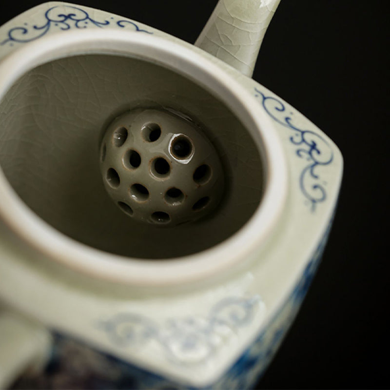 Buddha Stones Blue and White Porcelain Chinese Gongfu Tea Ceramic Kung Fu Teapot Cup Tea Filter Canister - image 9