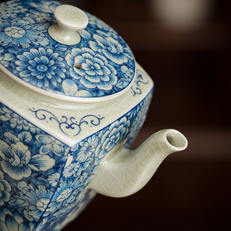 Buddha Stones Blue and White Porcelain Chinese Gongfu Tea Ceramic Kung Fu Teapot Cup Tea Filter Canister - image 8