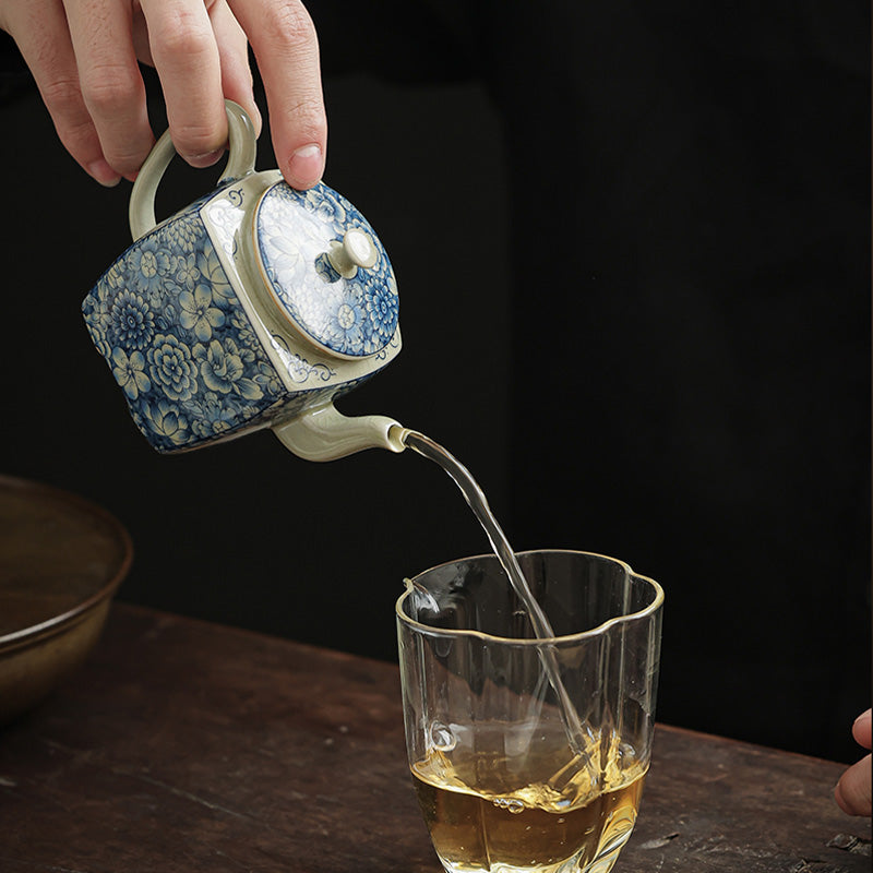 Buddha Stones Blue and White Porcelain Chinese Gongfu Tea Ceramic Kung Fu Teapot Cup Tea Filter Canister - image 5