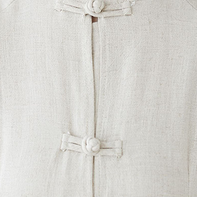 Buddha Stones 2Pcs Chinese Frog Button Design Zen Tai Chi Meditation Clothing Cotton Linen Top Pants Women's Set - image 7