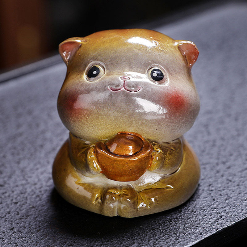 Buddha Stones Color Changing Cute Mini Cat Resin Tea Pet Wealth Home Figurine Decoration - image 11
