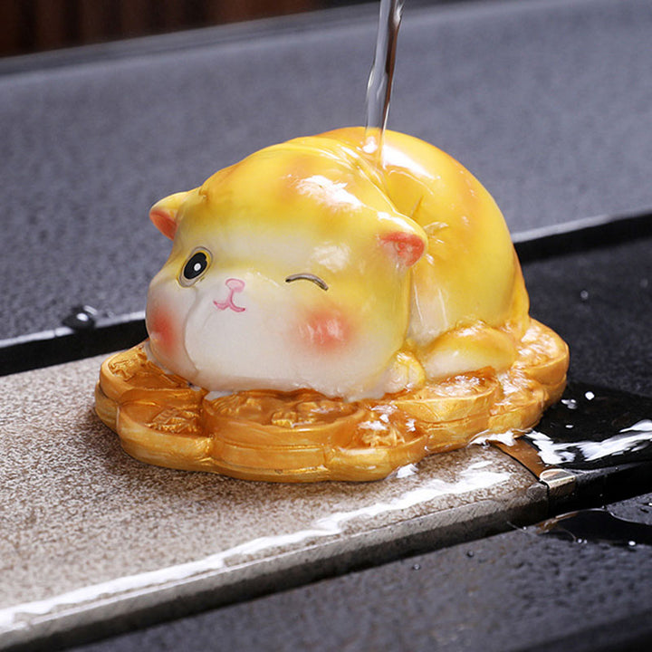Buddha Stones Color Changing Cute Mini Cat Resin Tea Pet Wealth Home Figurine Decoration - image 3