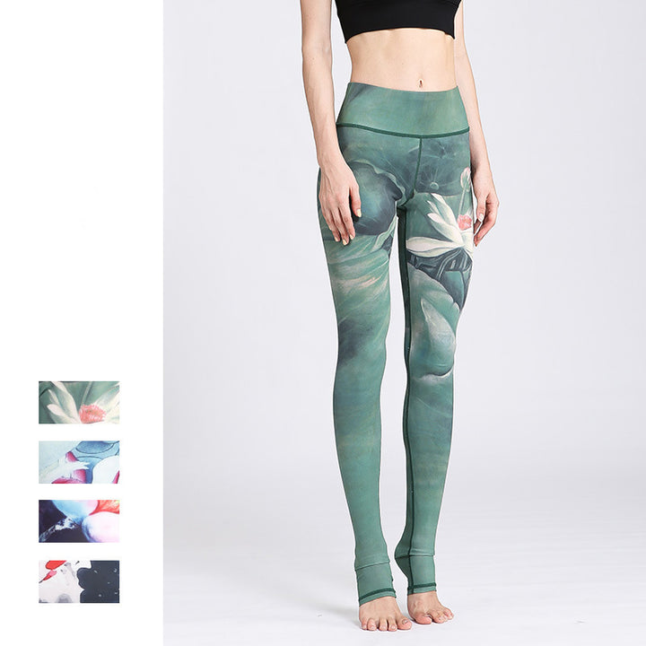 Buddha Stones Lotus Flower Print Design Pants Sports Fitness Yoga Leggings Women's Yoga Pants - image 3