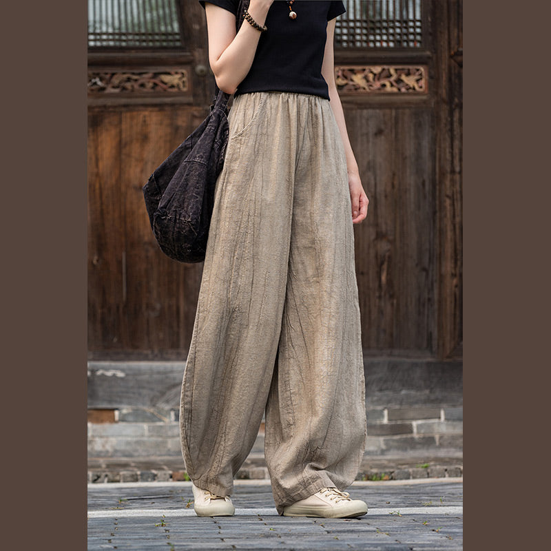 Buddha Stones Ramie Cotton Linen Pants Tie-dye Design Trousers Loose Zen Yoga Women's Pants with Pockets - image 13