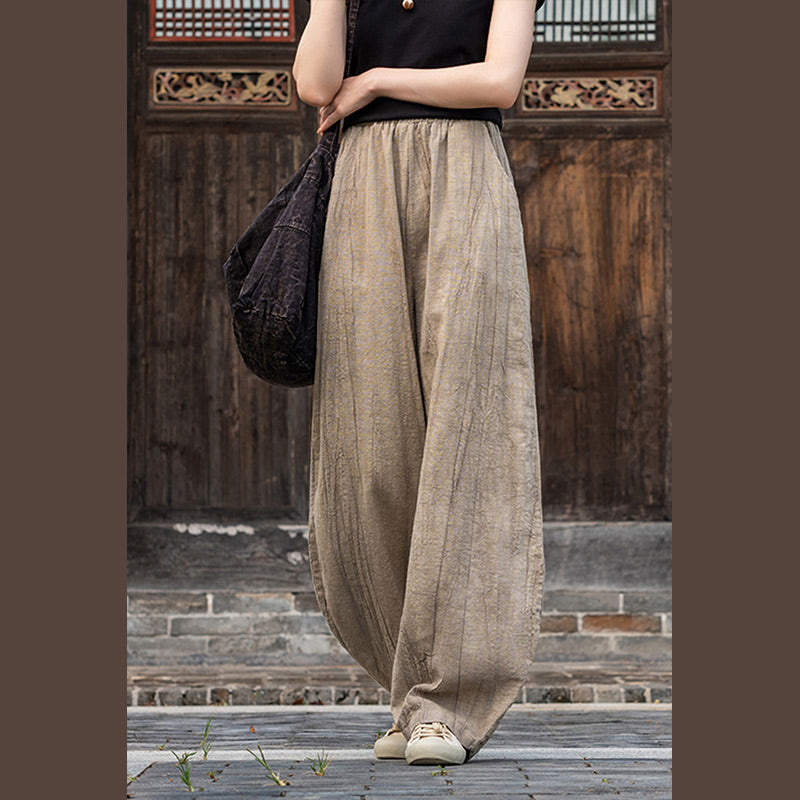 Buddha Stones Ramie Cotton Linen Pants Tie-dye Design Trousers Loose Zen Yoga Women's Pants with Pockets - image 10