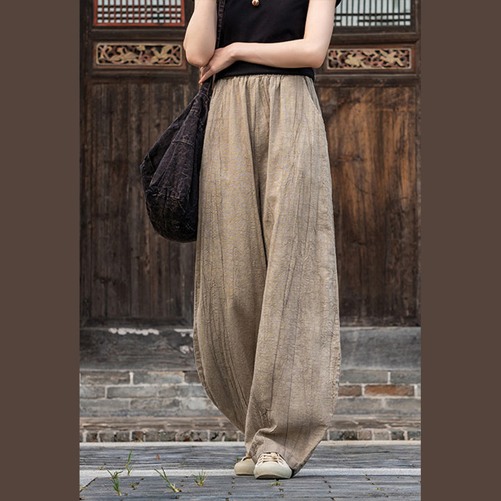 Buddha Stones Ramie Cotton Linen Pants Tie-dye Design Trousers Loose Zen Yoga Women's Pants with Pockets - image 10