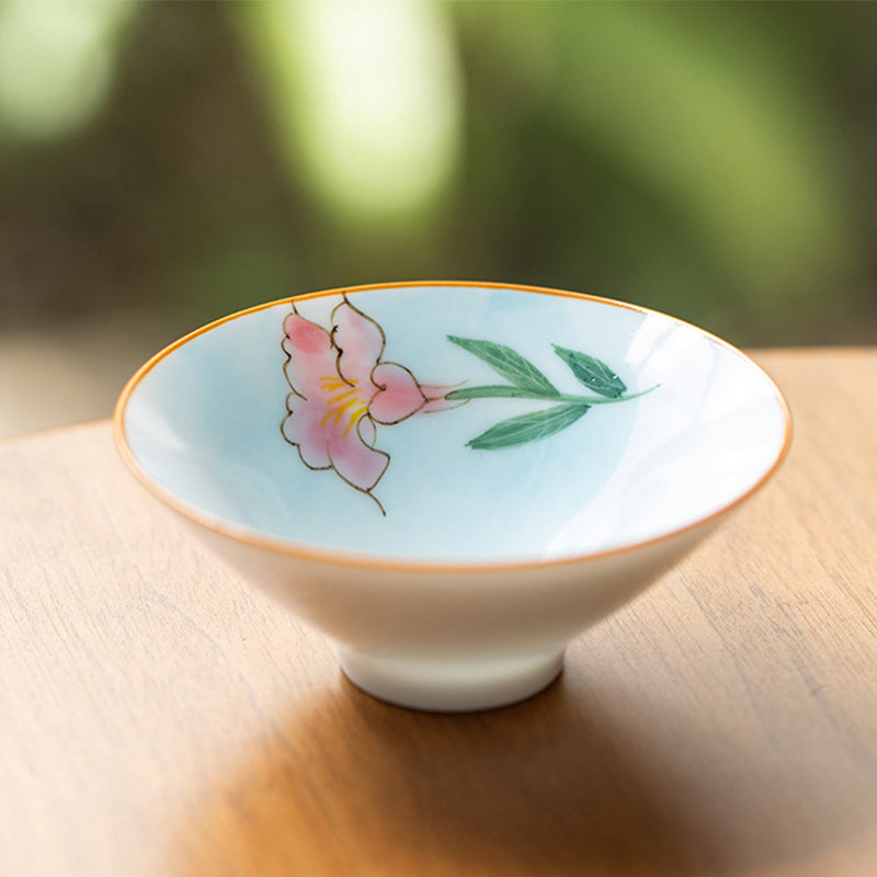 Buddha Stones Mandala Flower Koi Fish Lotus Bird Persimmons Teacup Kung Fu Tea Cup 50ml - Mandala Flower 8.3cm*3.3cm*50ml - image 3