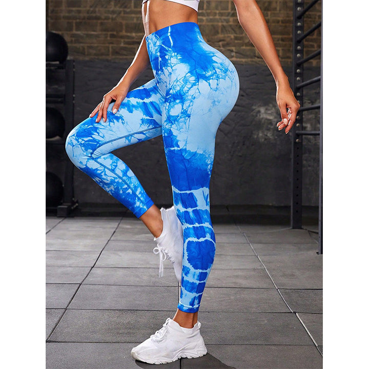 Buddha Stones Tie Dye Print Pants Sports Fitness Yoga High Waist Leggings Women's Yoga Pants - image 10
