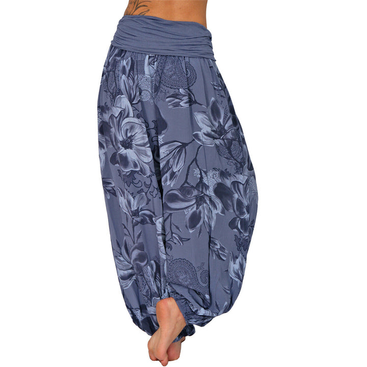 Buddha Stones Flower Leaves Pattern Loose Harem Trousers Women's Yoga Pants - image 24
