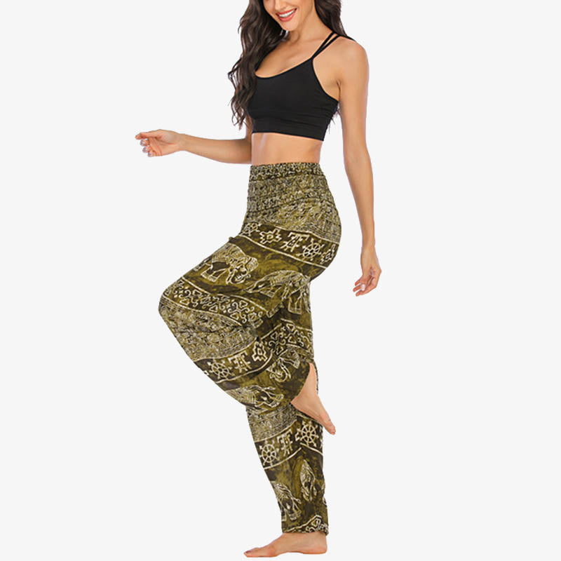 Buddha Stones Elephant Pattern Loose Casual Harem Trousers High Waist Women's Yoga Pants - image 31