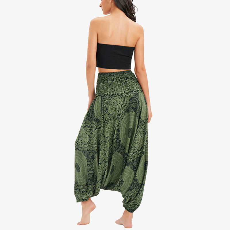 Buddha Stones Two Style Wear Round Geometric Loose Casual Harem Trousers Jumpsuit Women's Yoga Pants - image 26