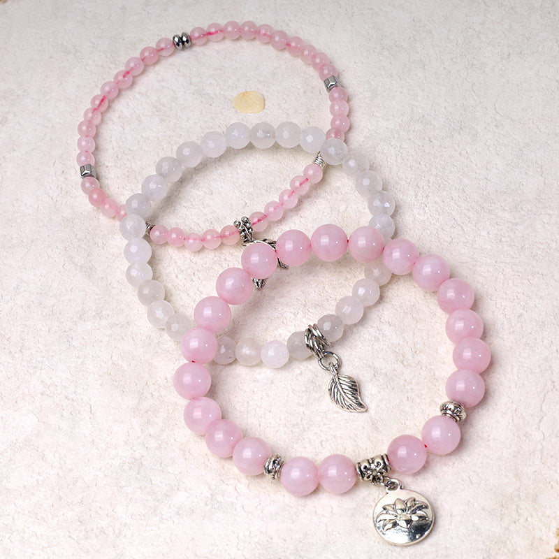 Buddha Stones 3PCS Natural Quartz Crystal Beaded Healing Energy Lotus Bracelet - image 19