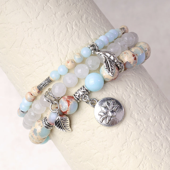 Buddha Stones 3PCS Natural Quartz Crystal Beaded Healing Energy Lotus Bracelet - image 31