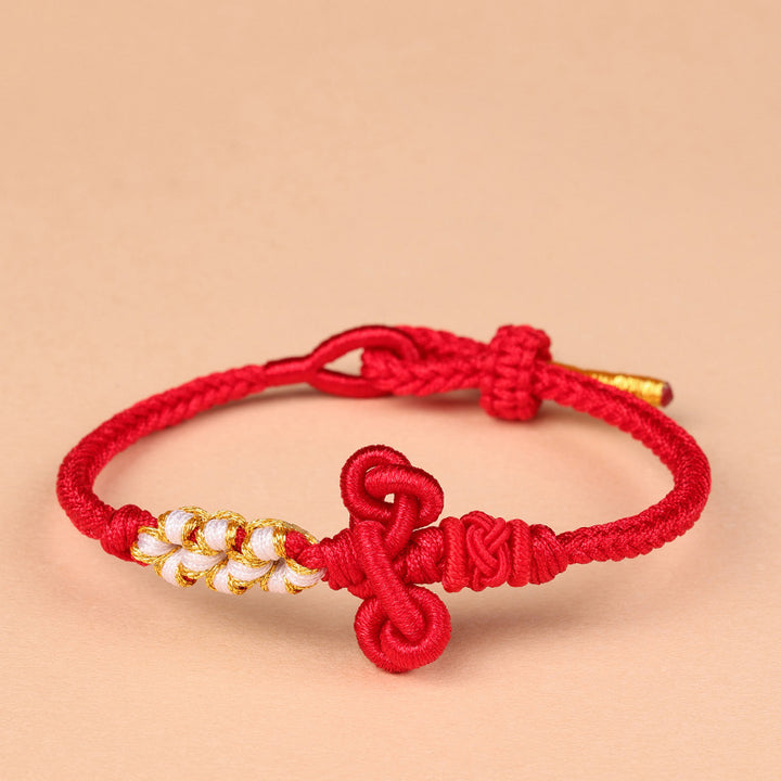 Buddha Stones Handmade Wenchang Knot Luck Strength Braided Rope Bracelet - Red(Wrist Circumference 14-15cm) - image 6