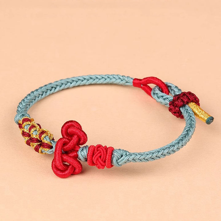 Buddha Stones Handmade Wenchang Knot Luck Strength Braided Rope Bracelet - image 2