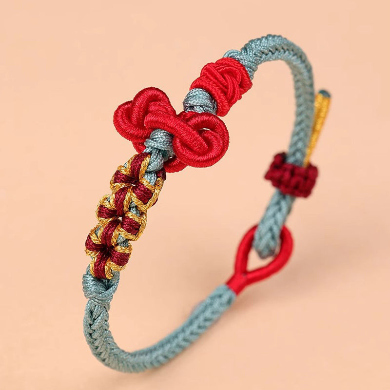 Buddha Stones Handmade Wenchang Knot Luck Strength Braided Rope Bracelet - image 1
