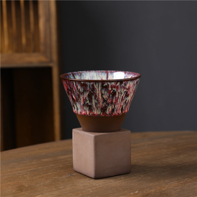 Buddha Stones Retro Kiln Change Ceramic Coffee Mug Tea Latte Espresso Coffee Cup With Base 200ml - Kiln Change Colorful 9.3cm*9.5cm*200ml - image 17
