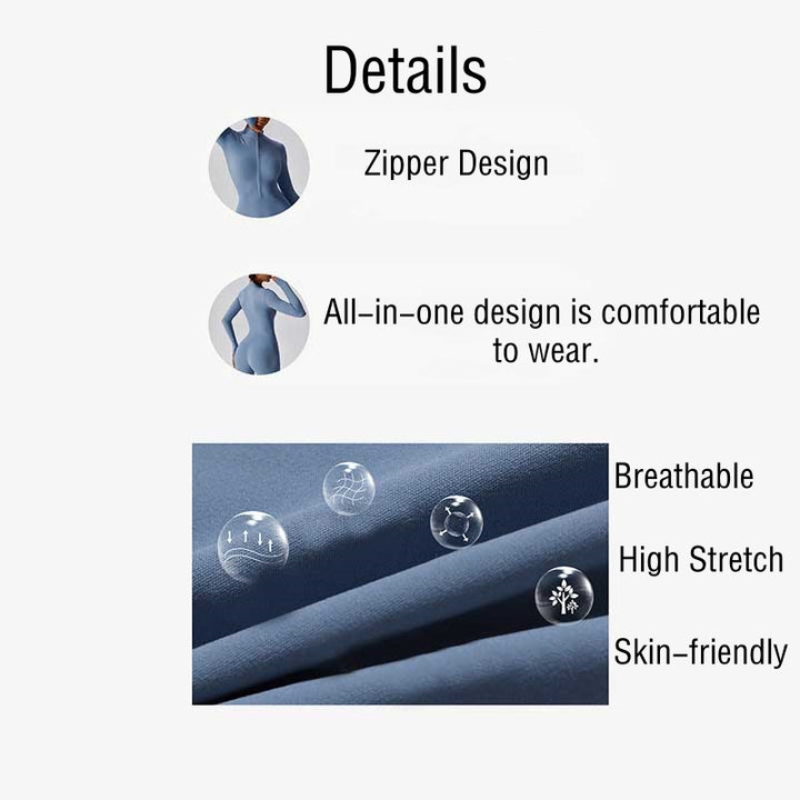 Buddha Stones Women Zipper Long Sleeve Shapewear Jumpsuit Sports Fitness Yoga Bodysuit - image 27