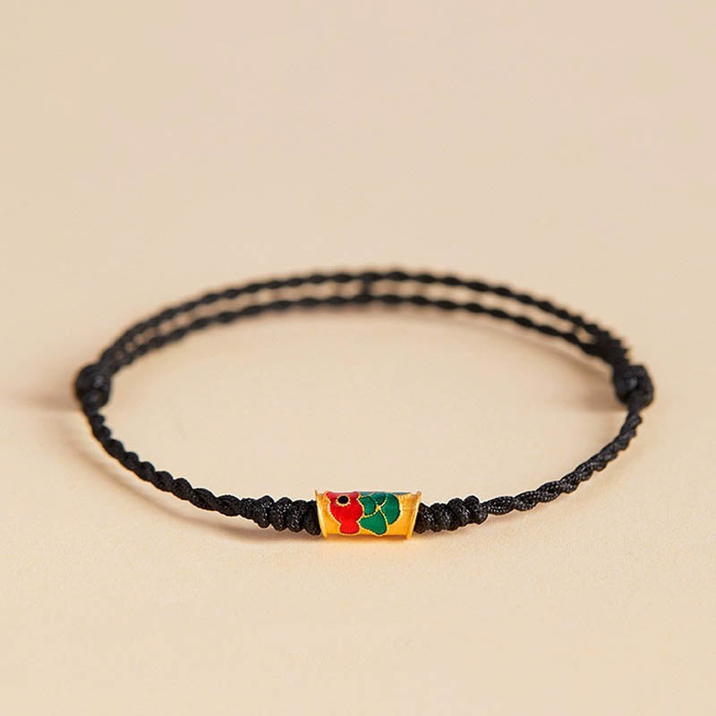 Buddha Stones Handcrafted Koi Fish Wealth Prosperity Braided Rope Bracelet - Black(Wrist Circumference 14-17.5cm) - Simple Version - image 12