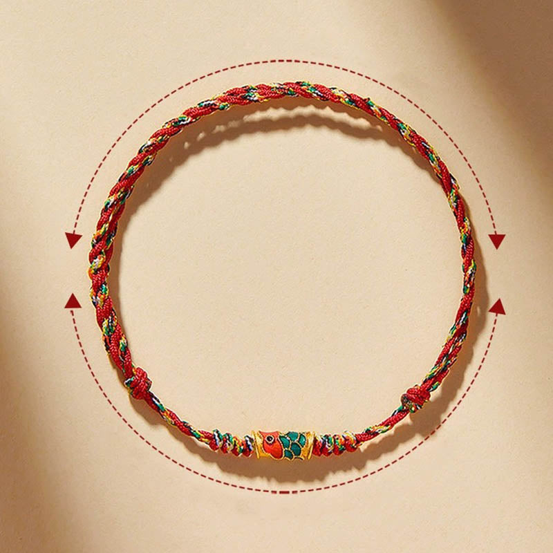 Buddha Stones Handcrafted Koi Fish Wealth Prosperity Braided Rope Bracelet - image 5
