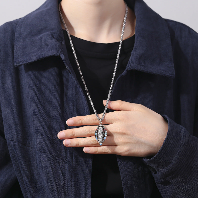 Buddha Stones Tibetan Om Mani Padme Hum Purity Rotatable Necklace Pendant - image 4