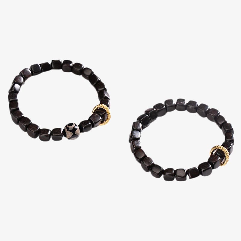 Buddha Stones Tibetan Ebony Wood Dzi Bead Balance Calm Bracelet - image 13