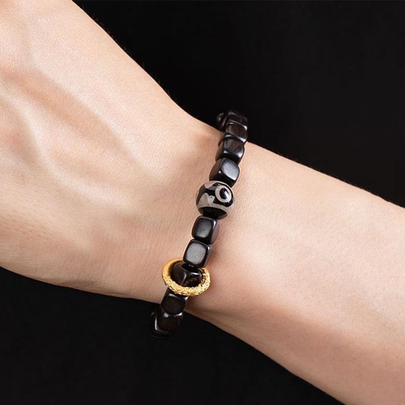Buddha Stones Tibetan Ebony Wood Dzi Bead Balance Calm Bracelet - image 8