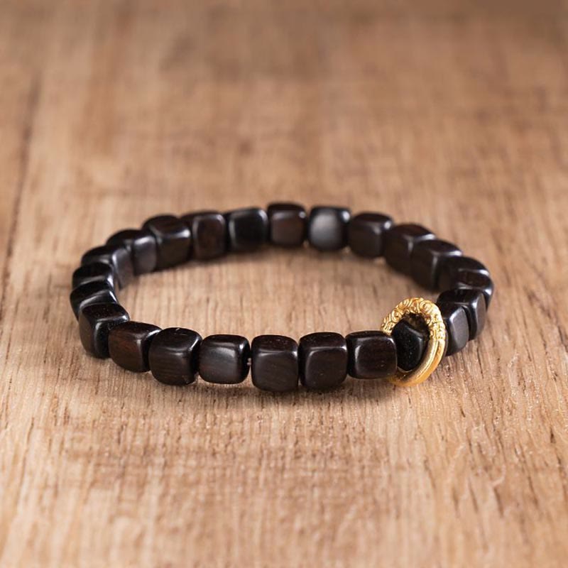 Buddha Stones Tibetan Ebony Wood Dzi Bead Balance Calm Bracelet - image 12