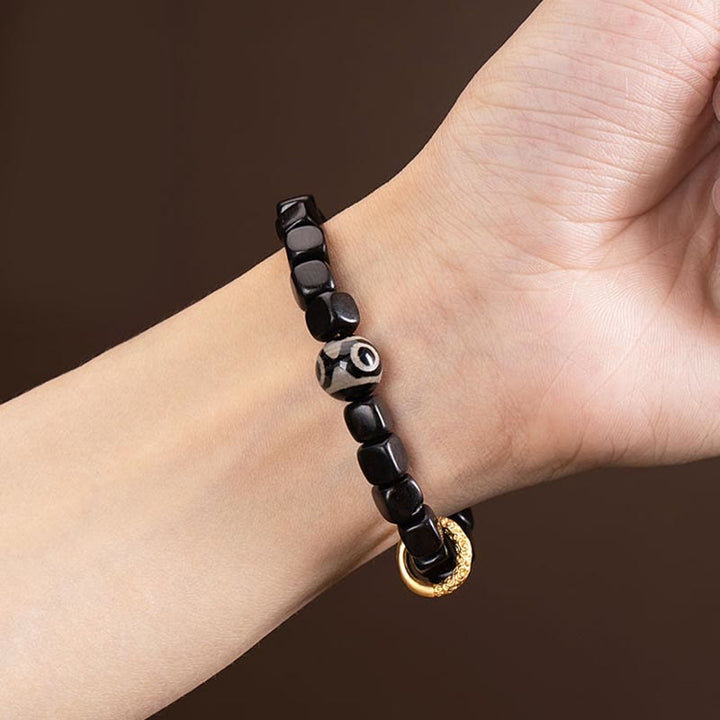 Buddha Stones Tibetan Ebony Wood Dzi Bead Balance Calm Bracelet - image 7