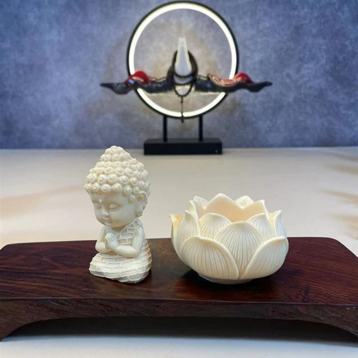 Buddha Stones Mini Ivory Fruit Tathagata Buddha Lotus Kwan Yin Avalokitesvara Manjusri Samantabhadra Serenity Desk Decoration - image 5