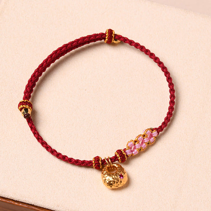 Buddha Stones Handmade Peach Blossom Protection Braided Rope Bracelet - image 4